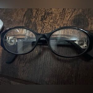 Bulgari Black Crystal and Silver Eyewear